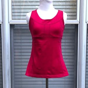 Athleta Fuchsia Pink Racerback Built-in Bra Athleisure Tank Top size Small
